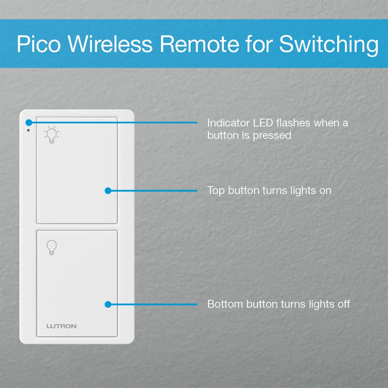 Pico Wireless Control 2-Button Smart Remote, Light Almond