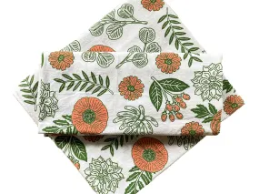 Pink & Green Flora Tea Towel