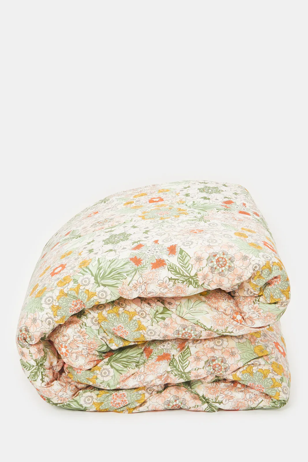 Pink Floral Printed Comforter 3 Piece Set (Single Size)