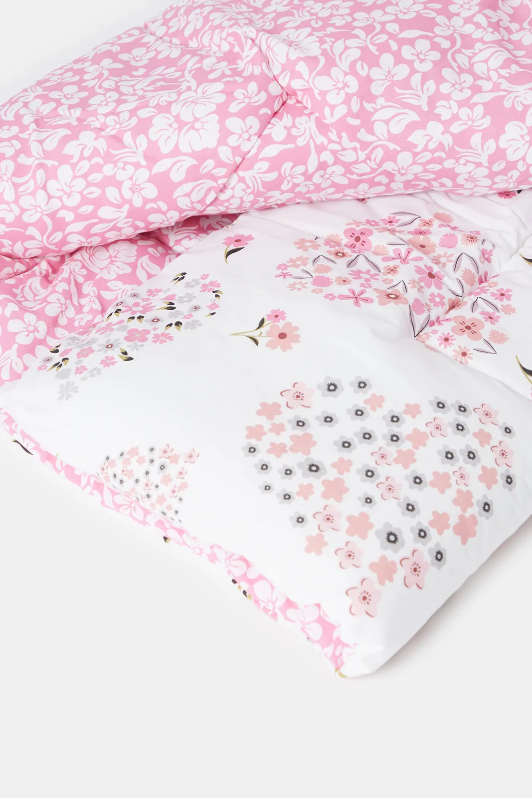 Pink Heart Printed Kids Comforter (Single Size)