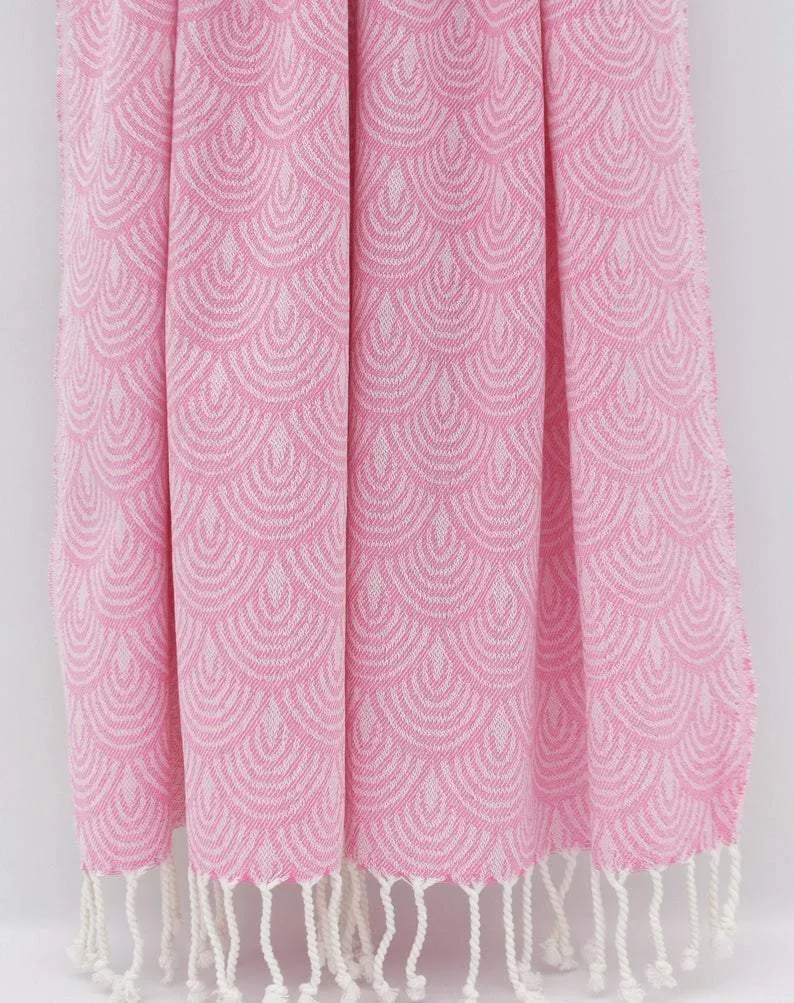 Pink Waves 100% Cotton Towel