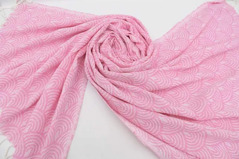 Pink Waves 100% Cotton Towel