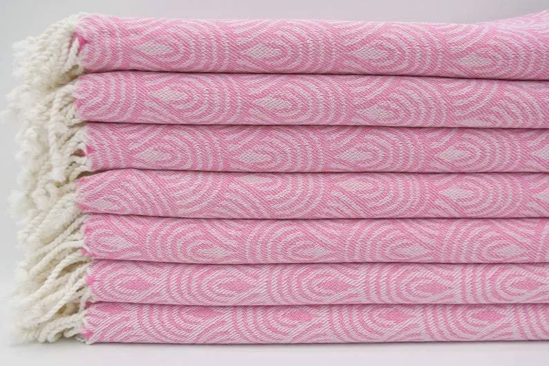 Pink Waves 100% Cotton Towel