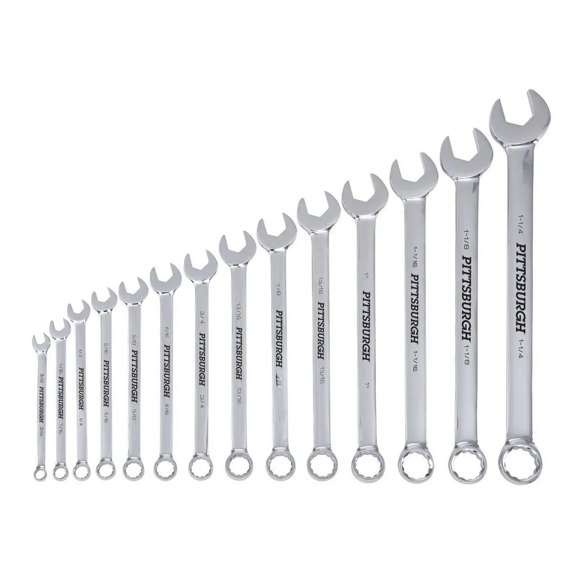 PITTSBURGH - V-Groove SAE Combination Wrench Set, 14 Piece