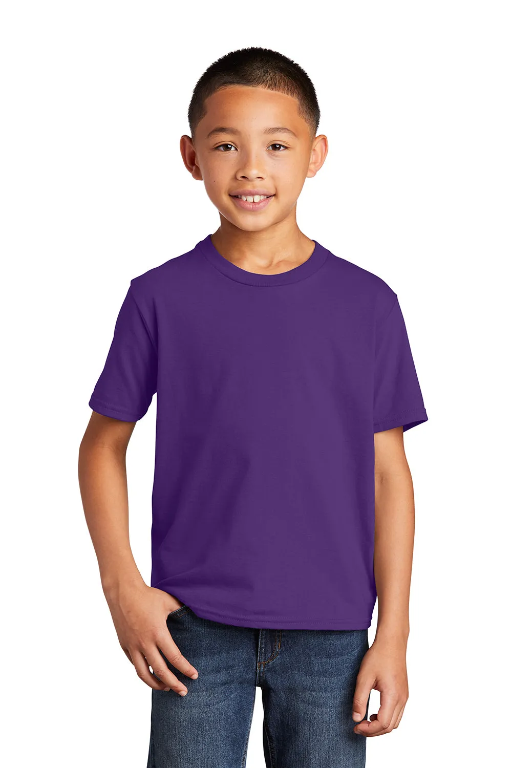 Port & Company Youth Fan Favorite Short Sleeve Crewneck T-Shirt - Team Purple