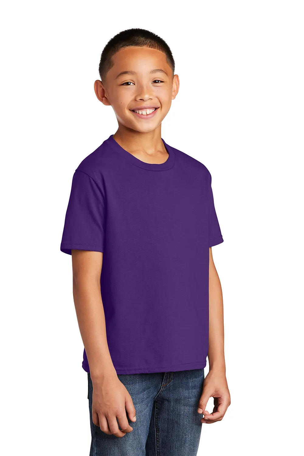 Port & Company Youth Fan Favorite Short Sleeve Crewneck T-Shirt - Team Purple