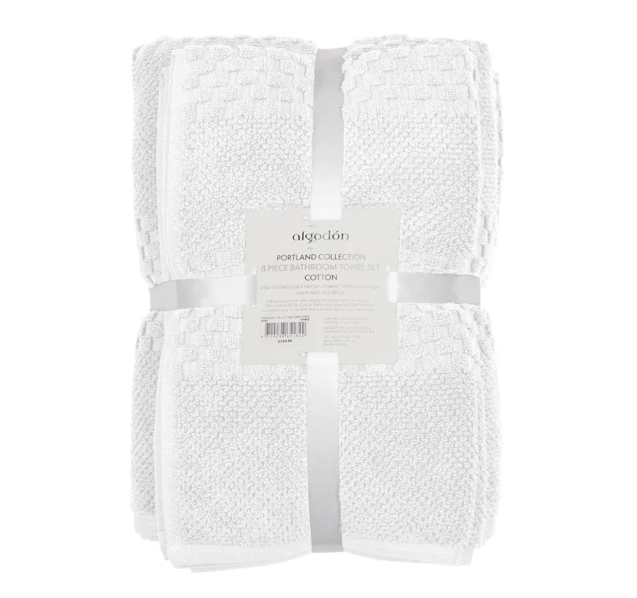 Portland 550GSM 8 Piece Towel Set Ivory