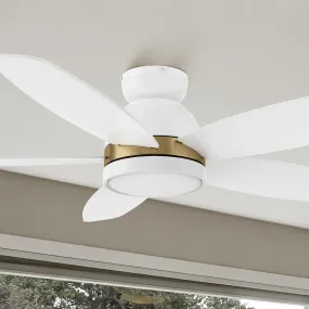 Povjeta Low Profile Ceiling Fan with LED Light and remote 48 inch