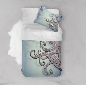 Purple Tentacle Octopus Sea Blue Green Crib and Toddler Bedding Collection