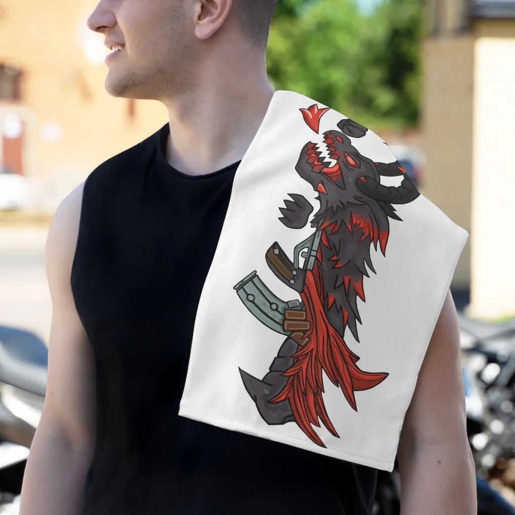 Red Black Dragon Gun Rally Towel, 11x18