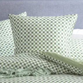 Renee Taylor Reversible Chessboard Sage European Pillowcase