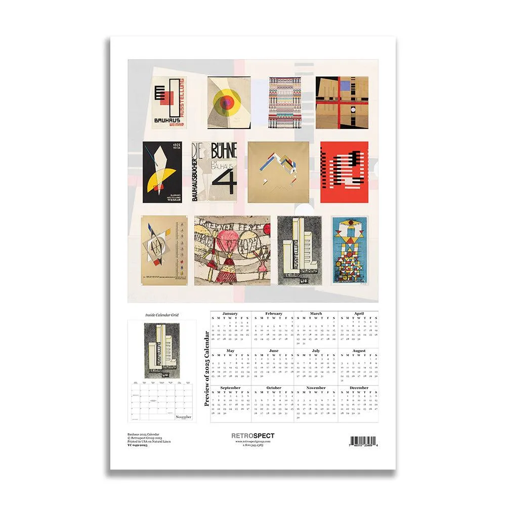 Retrospect Bauhaus Wall Calendar 2025