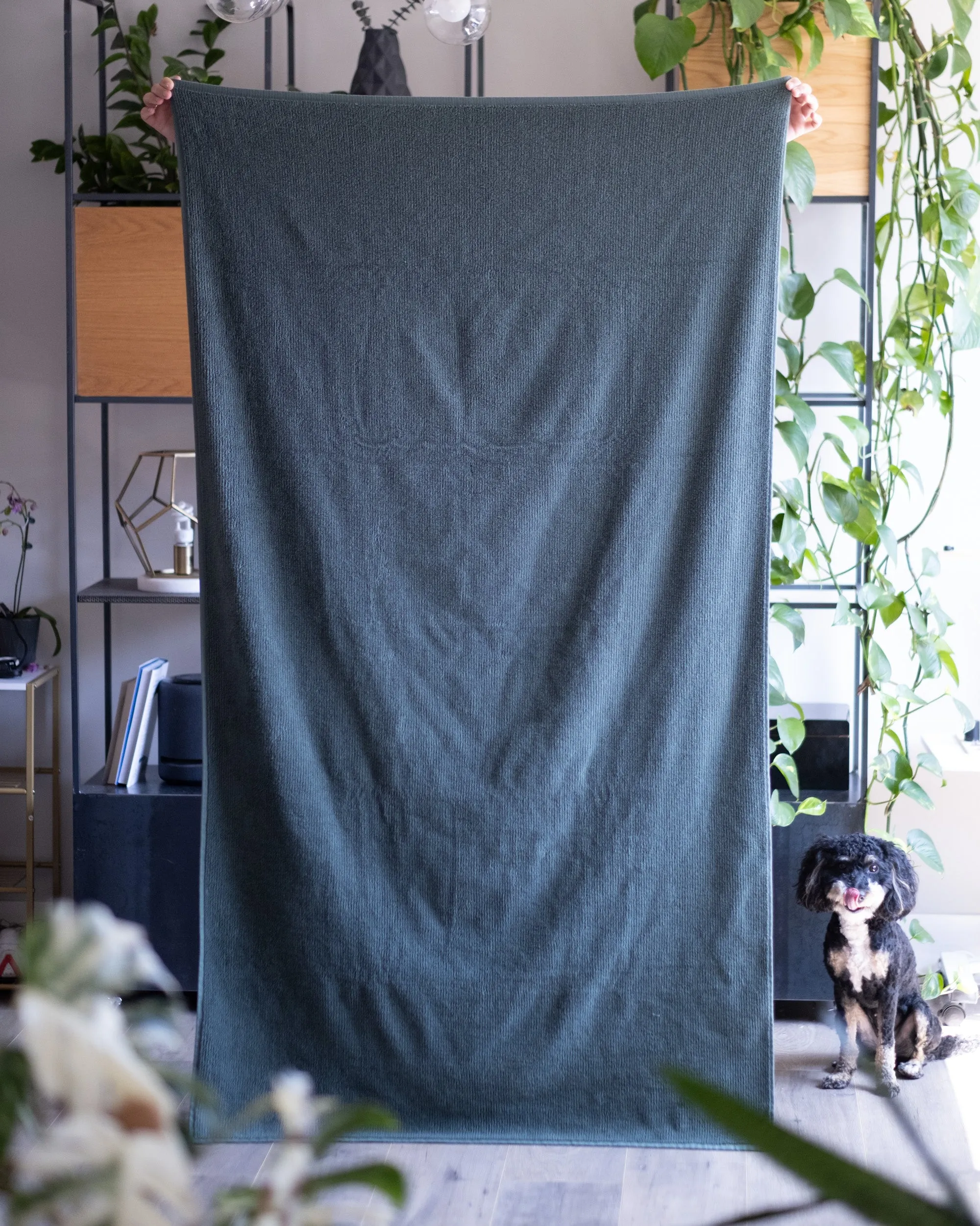 Ribbed Bath Towels in Jade