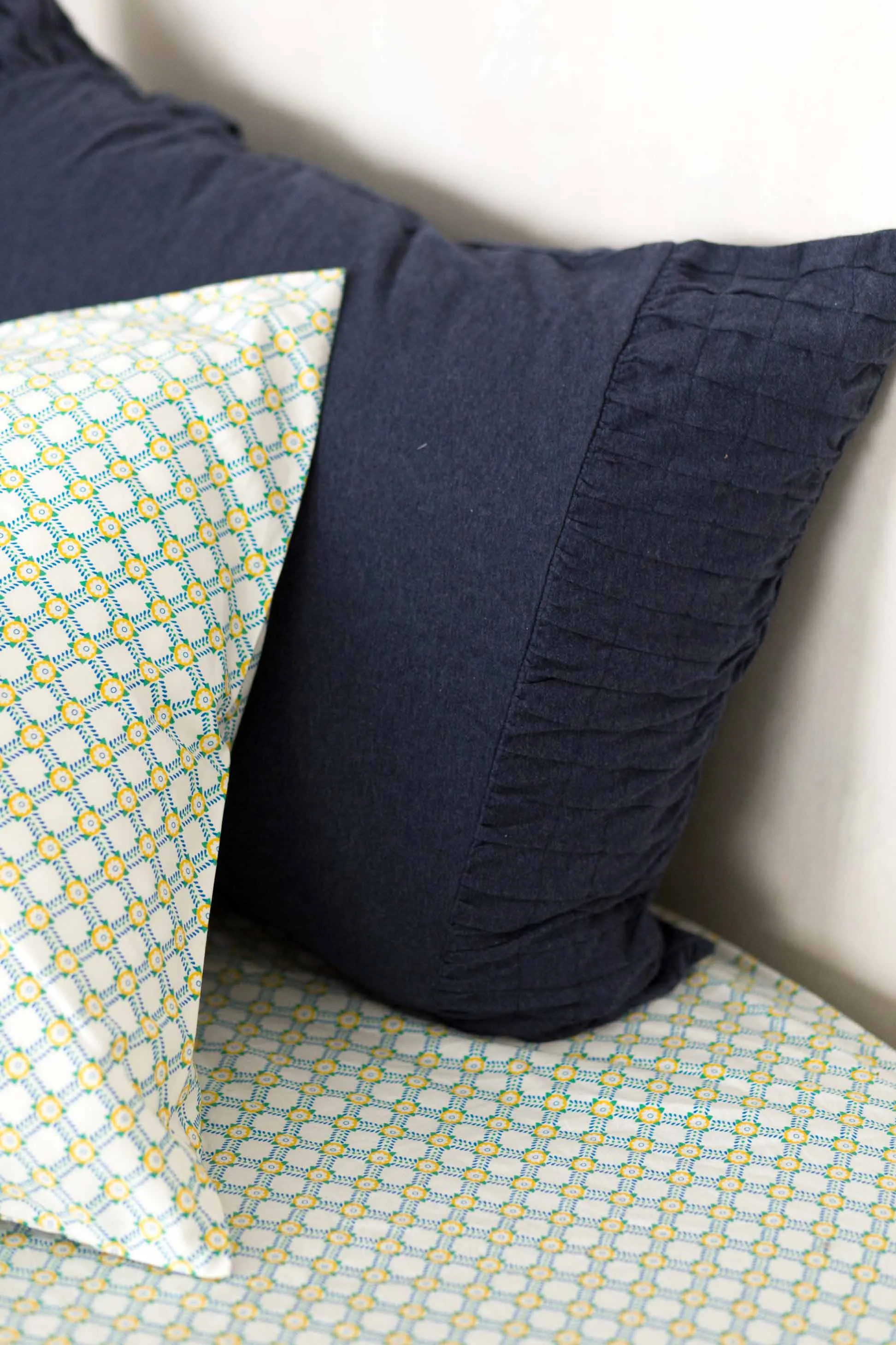 Rosette pillowcase set in Indigo Marle *organic cotton