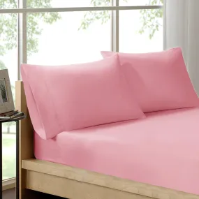 Royal Comfort 100% Organic Cotton Sheet Set 3 Piece Luxury 250 Thread Count Double Blush