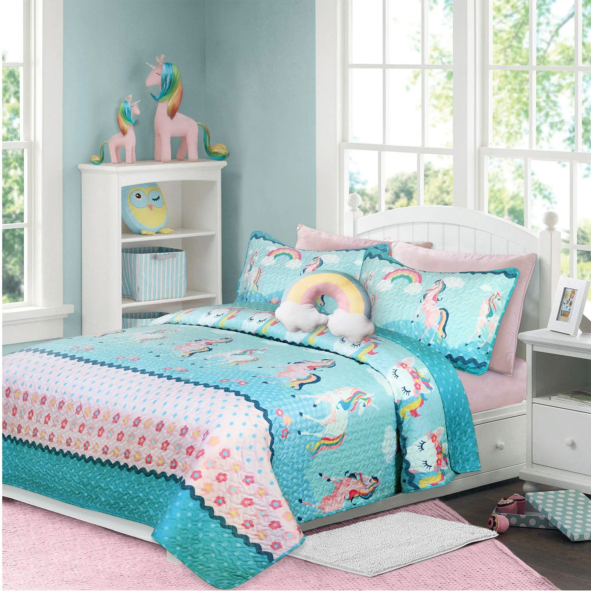 Safdie & Co. Quilt 3PC Set DQ Rainbow