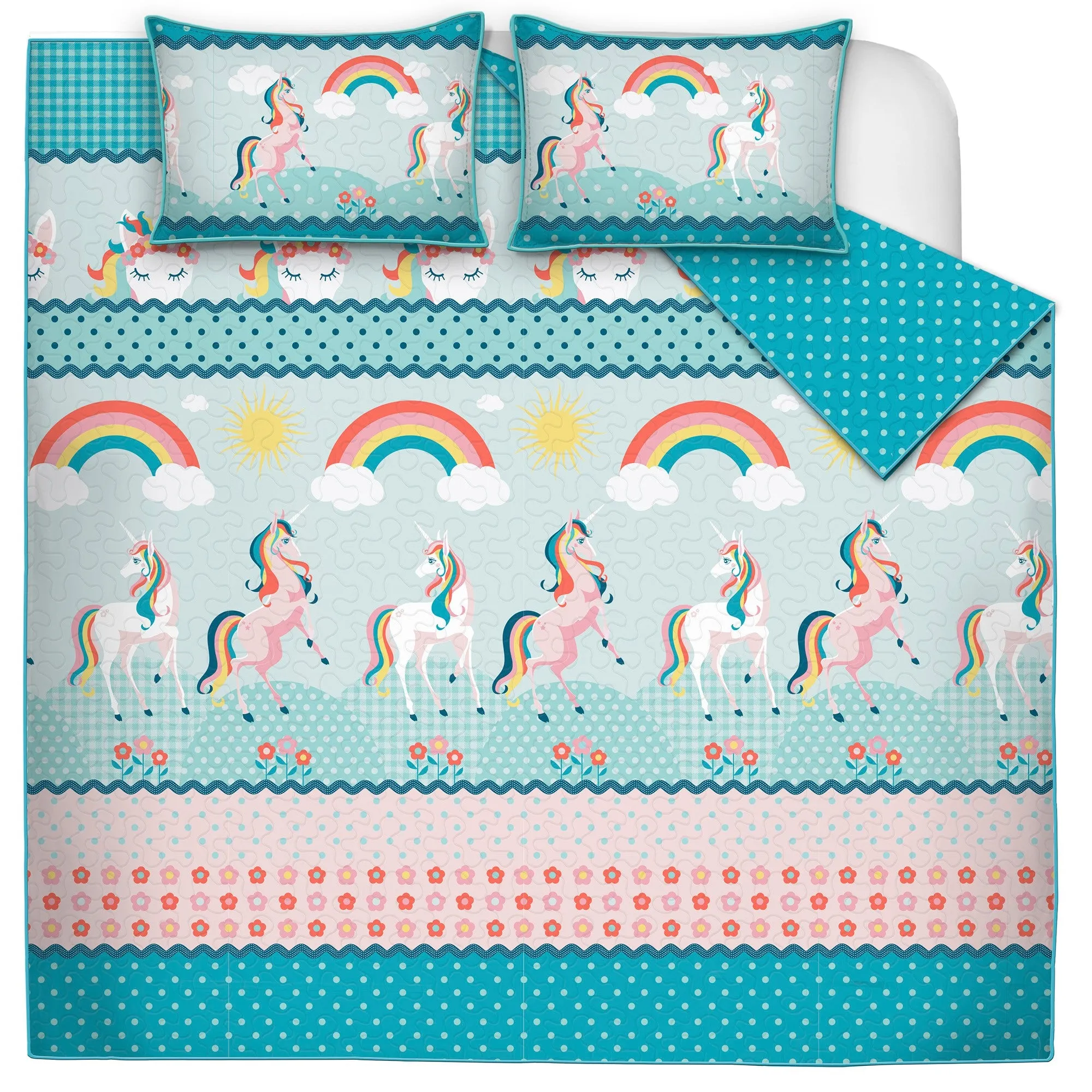 Safdie & Co. Quilt 3PC Set DQ Rainbow