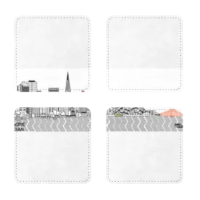 San Francisco Towel Sublimation Coasters Pack of Four