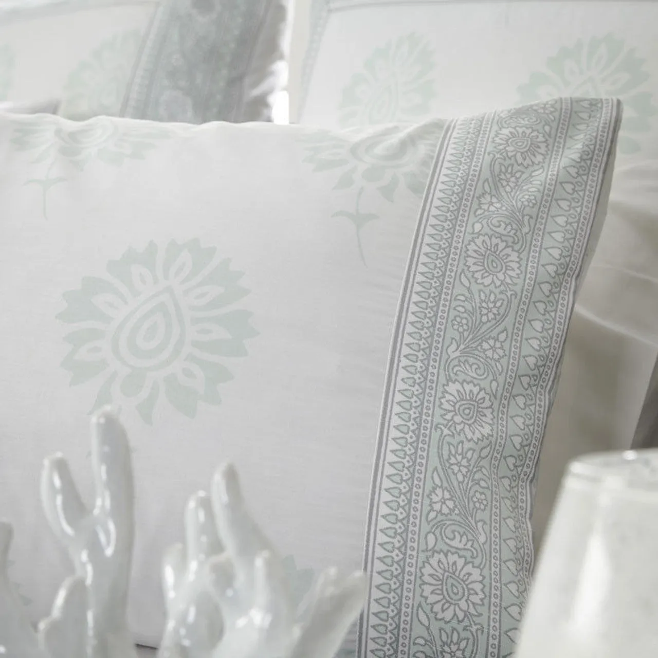 Sancha Seafoam European pillowcase by Logan and Mason