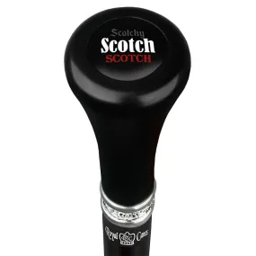 Scotchy Scotch Top Walking Stick w/ Black Beechwood Shaft & Pewter Collar