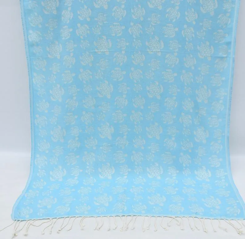 Sea Turtle Turquoise 100% Cotton Towel