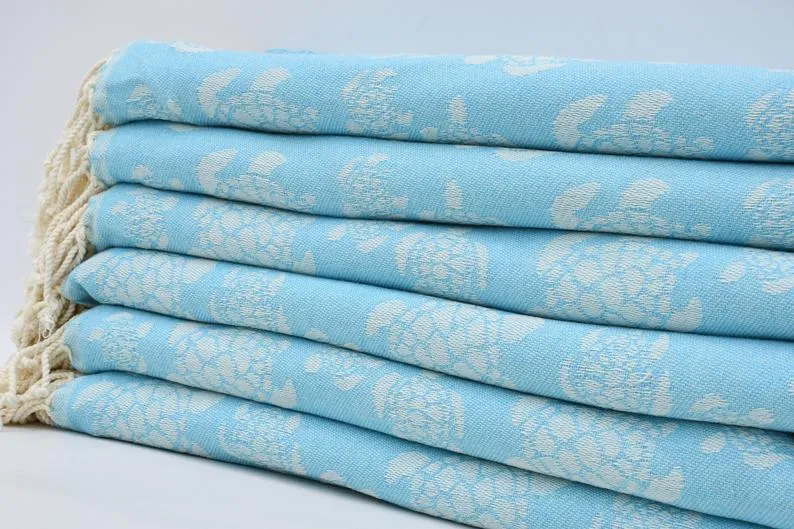 Sea Turtle Turquoise 100% Cotton Towel