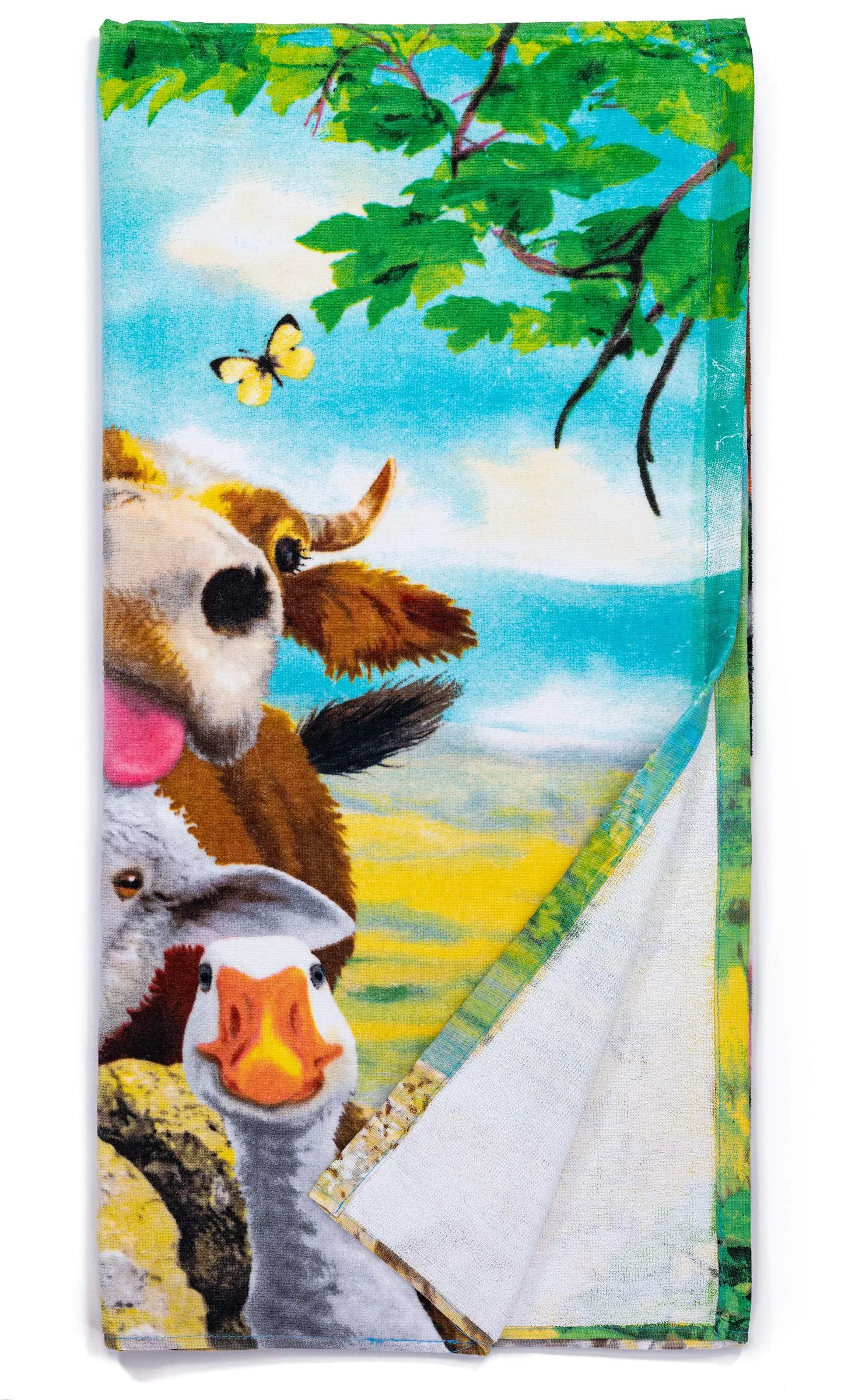 Selfie Super Soft Plush Cotton Beach Bath Pool Towel (Farm Animals