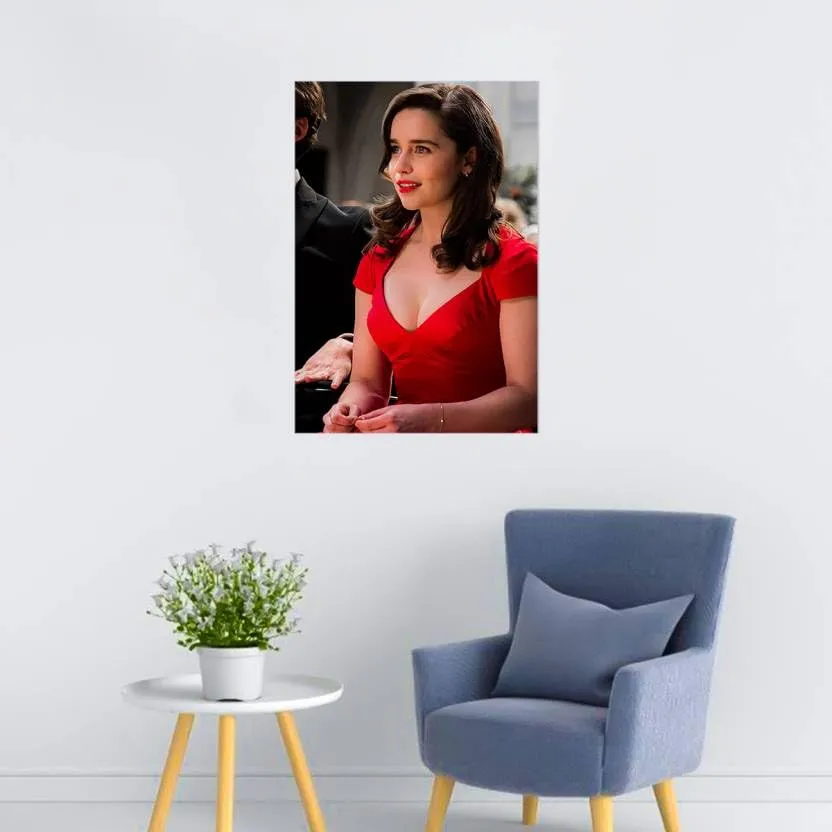 SHIVOID Emilia Clarke Wall Sticker - Emilia Clarke Smile Poster - Self-Adhesive Sticker (30 cm, Pack of 1)