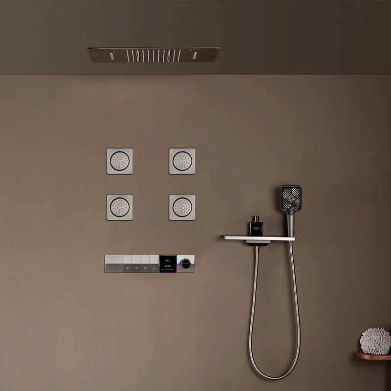 Smart Digital Touchscreen Multi-Jet Rainfall Shower System