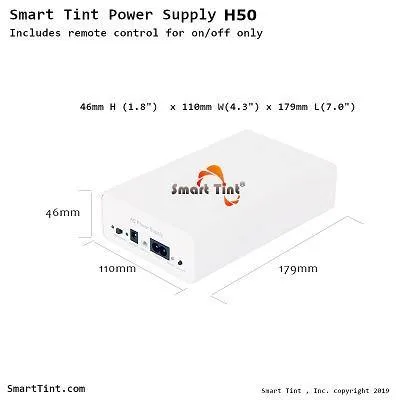 Smart Tint® Power Supply H-50R w/ Remote Control/Wall Switch/up to 100 sq feet