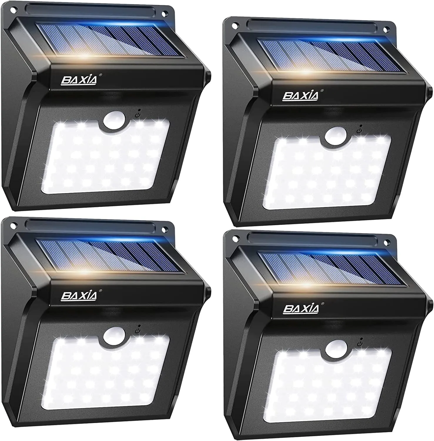 Solar Outdoor Lights Wireless Security Motion Sensor Outdoor Lights Solar Lights Outdoor Waterproof for Front Door,Backyard,Steps,Garage,Garden (400LM,4 Packs)