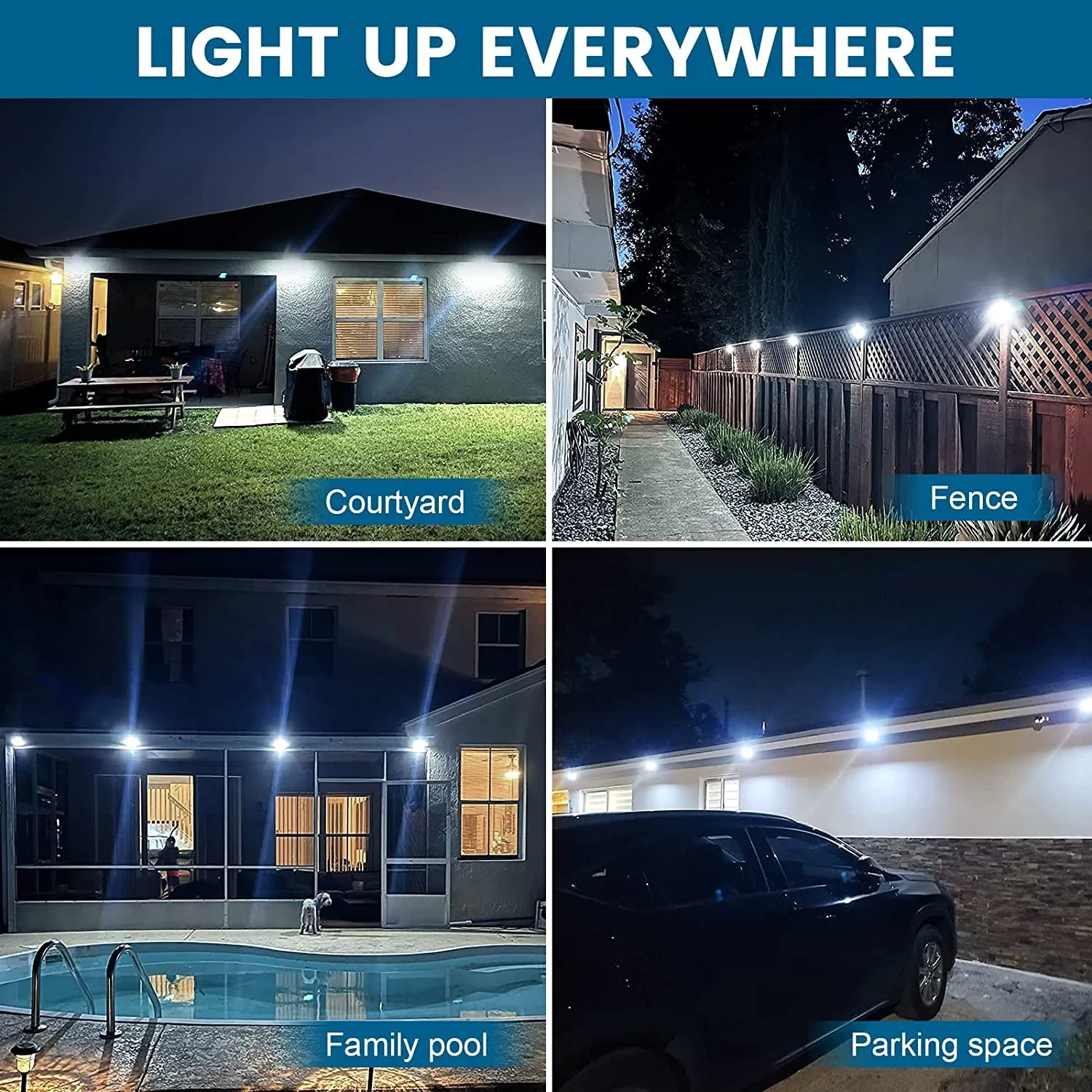 Solar Outdoor Lights Wireless Security Motion Sensor Outdoor Lights Solar Lights Outdoor Waterproof for Front Door,Backyard,Steps,Garage,Garden (400LM,4 Packs)