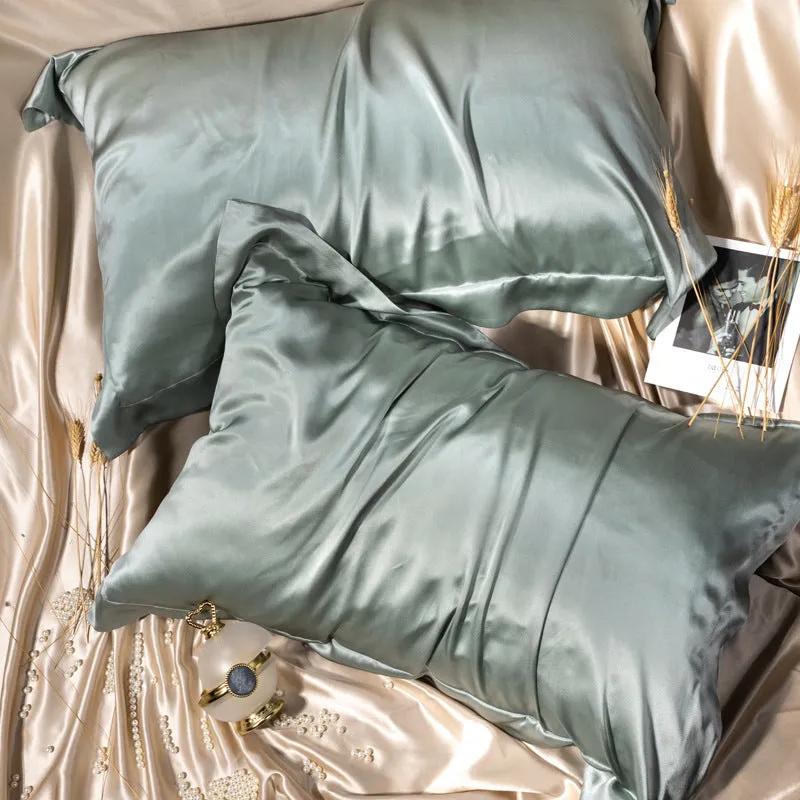 Solid Color Thick  Silk Double-sided Silk Pillowcase