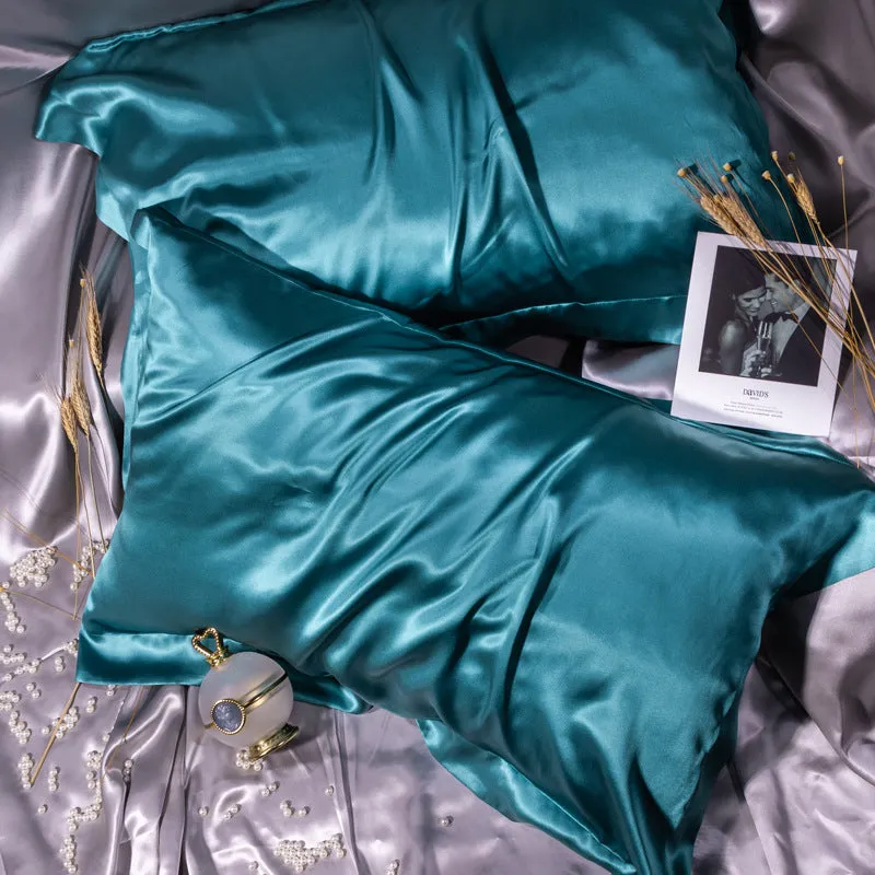 Solid Color Thick  Silk Double-sided Silk Pillowcase