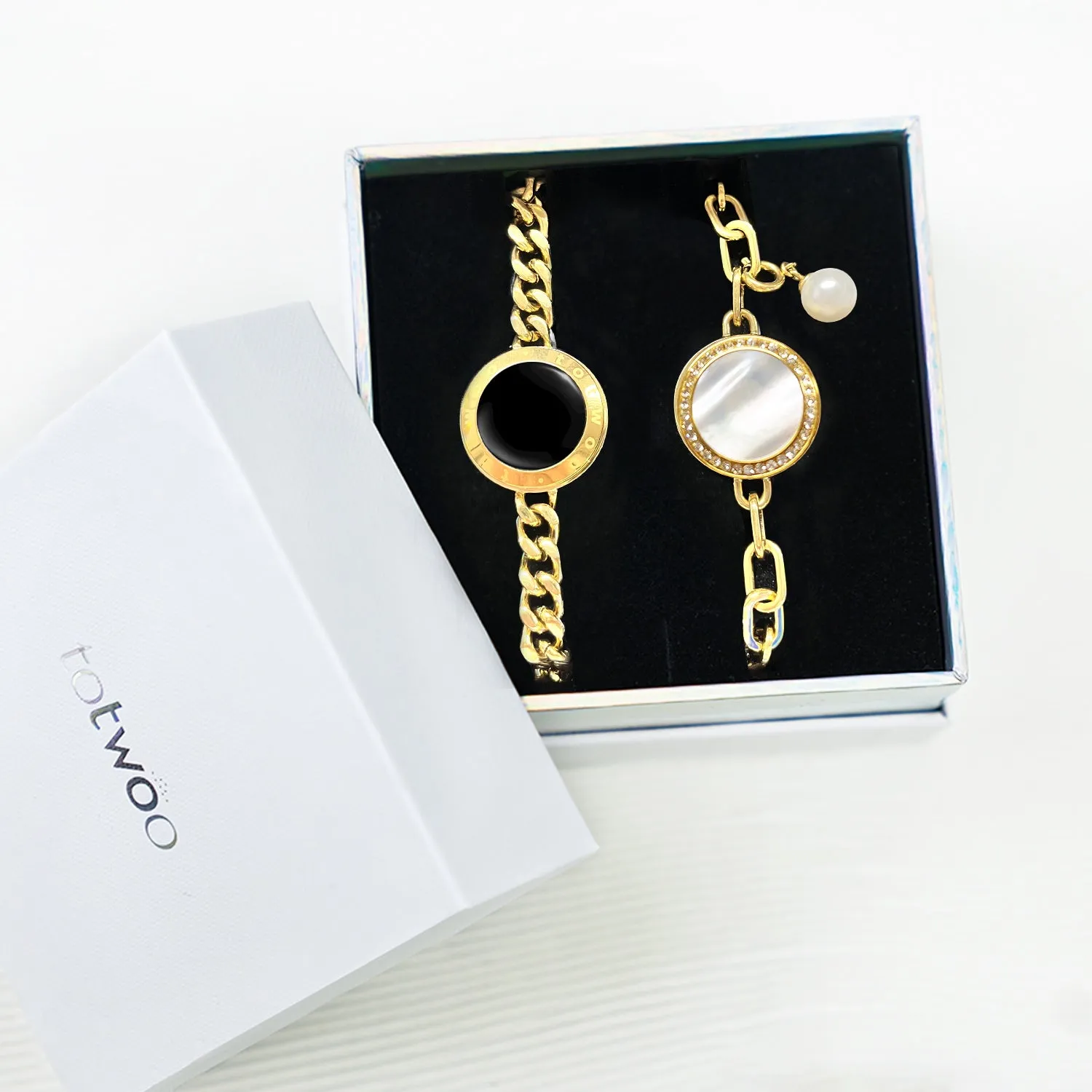 Soulmate 2.0 Touch Bracelets(Gold Cuban Chain Gold Figaro Chain)