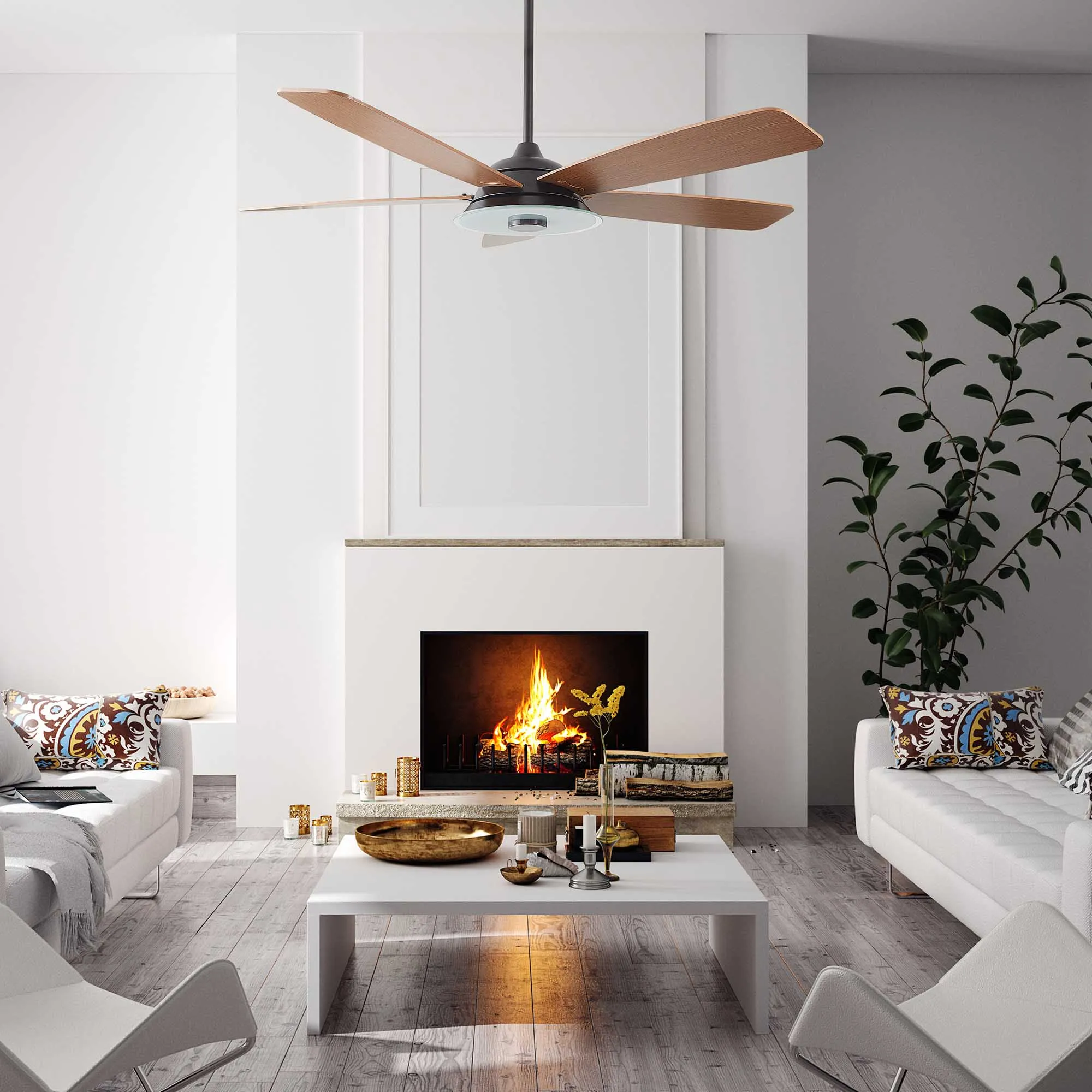 Striker Smart Ceiling Fan with LED Light and Remote Outdoor/Indoor 56"