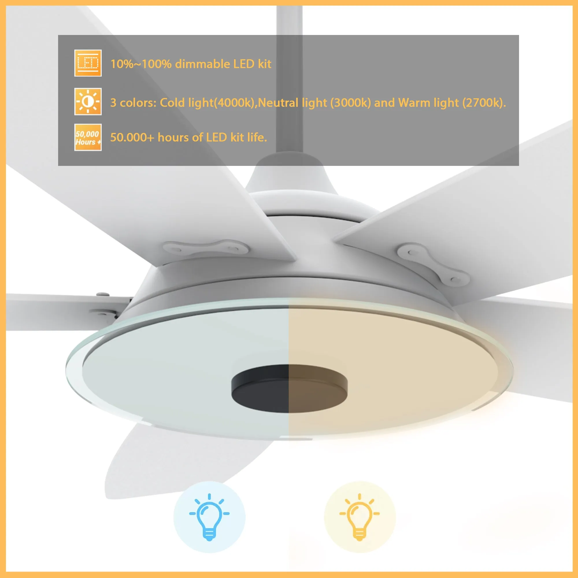 Striker Smart Ceiling Fan with LED Light and Remote Outdoor/Indoor 56"