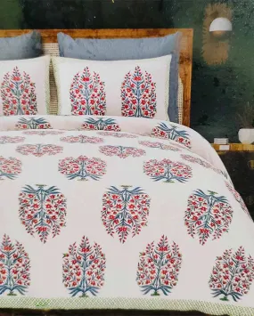 Taru Floral Cotton King Size Bedding Set | 100 x 108 inches