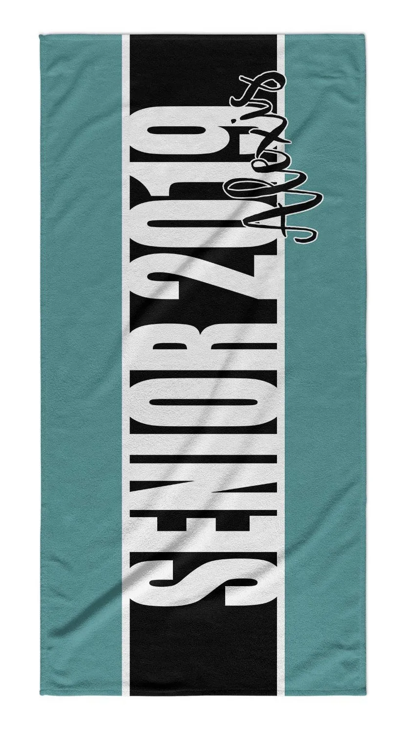 TEAM - PERSONALIZED BOLD STRIPE PREMIUM BEACH TOWEL