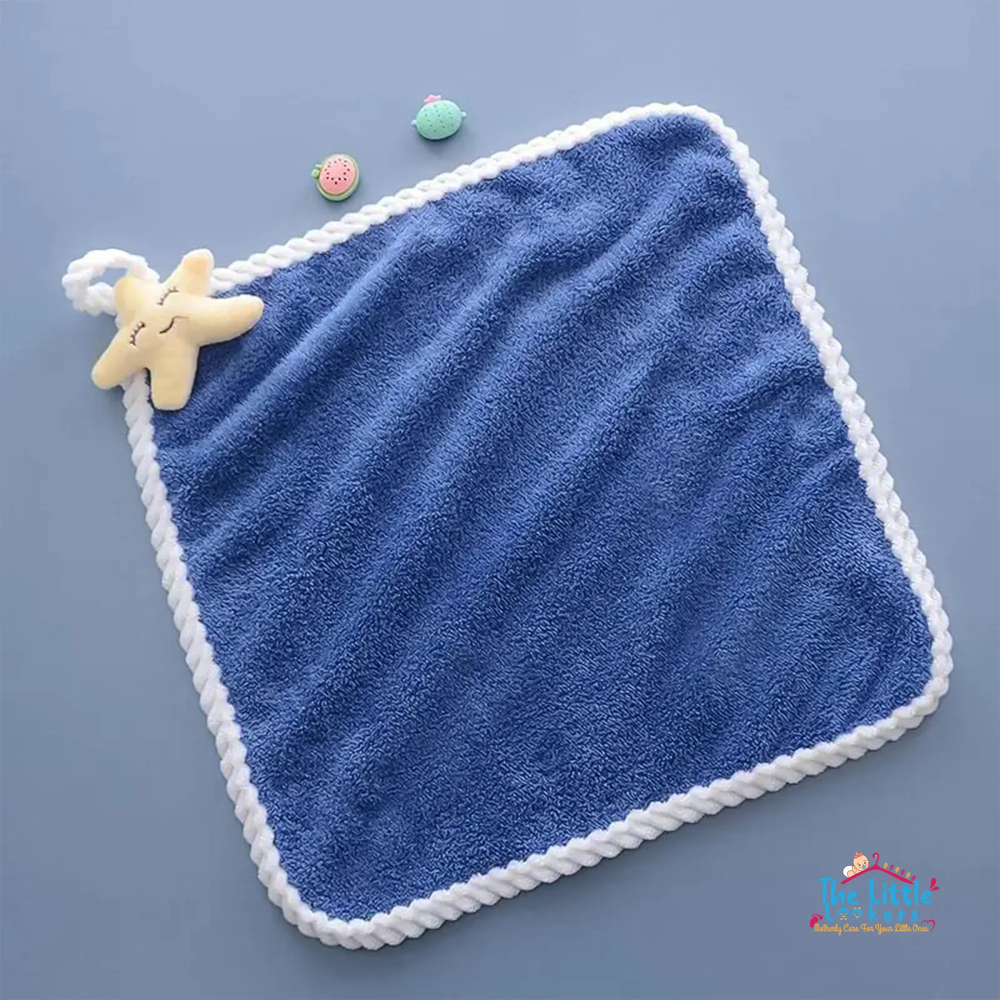 The Little Lookers Cute Microfiber Baby Washcloth for Newborns I Kids Hand Towel I Quick Dry I Super Absorbent, Super Soft Attached Soft Toy Washclothes for Infants, Babies, Toddlers (Pack of 2)