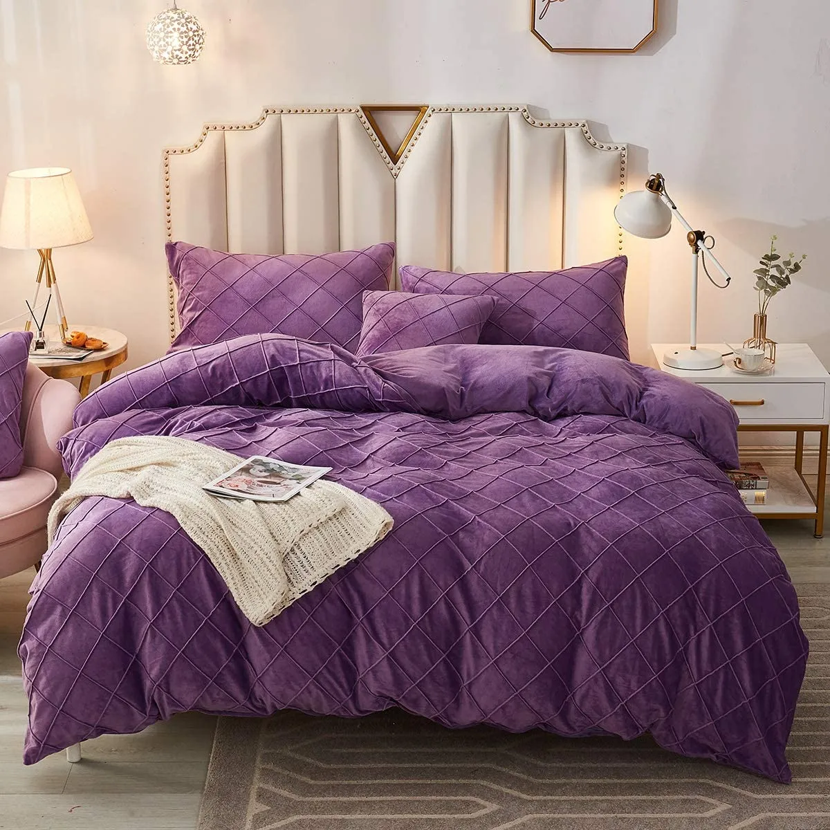 The Softy Diamond Purple Bed Set