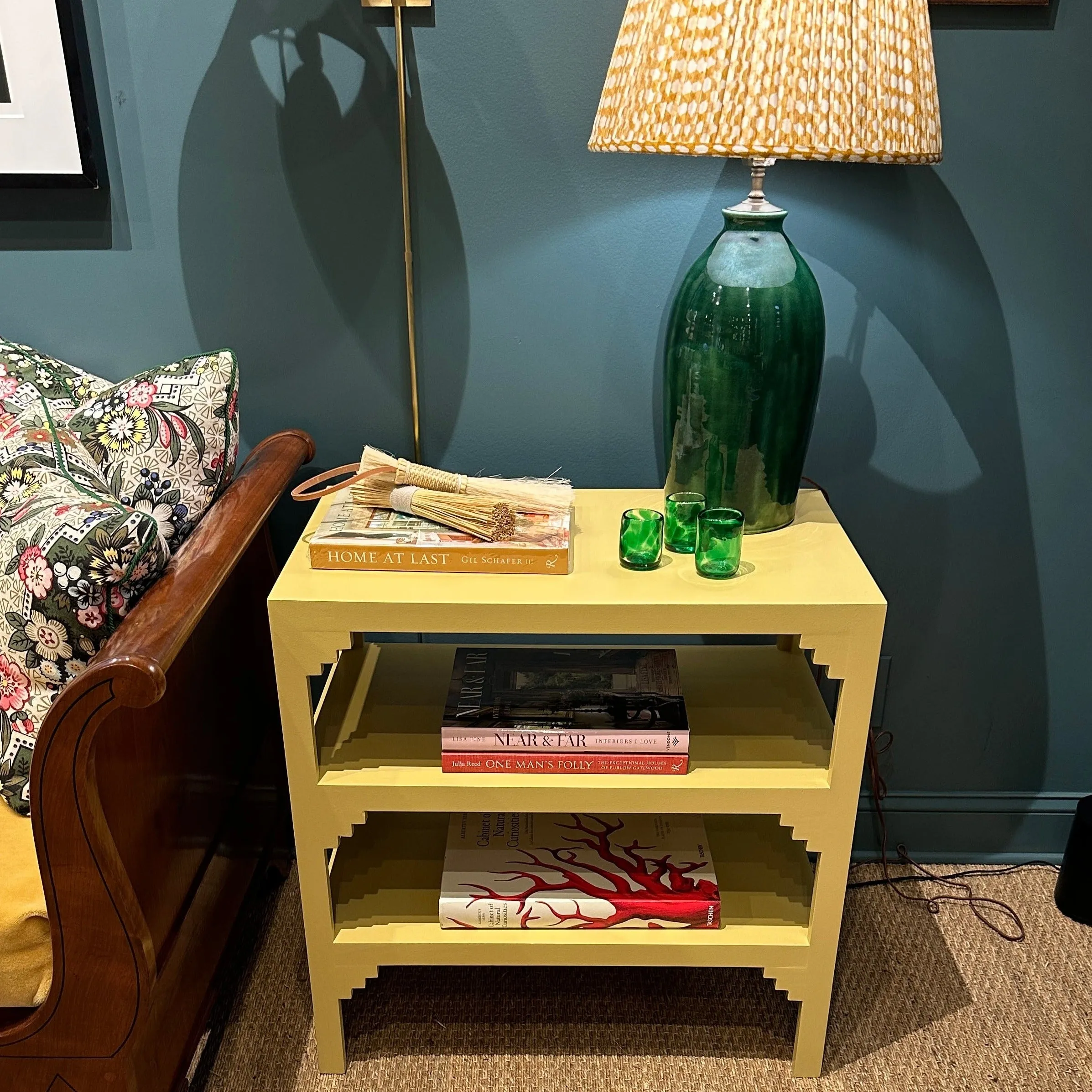 Three-Tiered Tangier Side Table, Sudbury Yellow