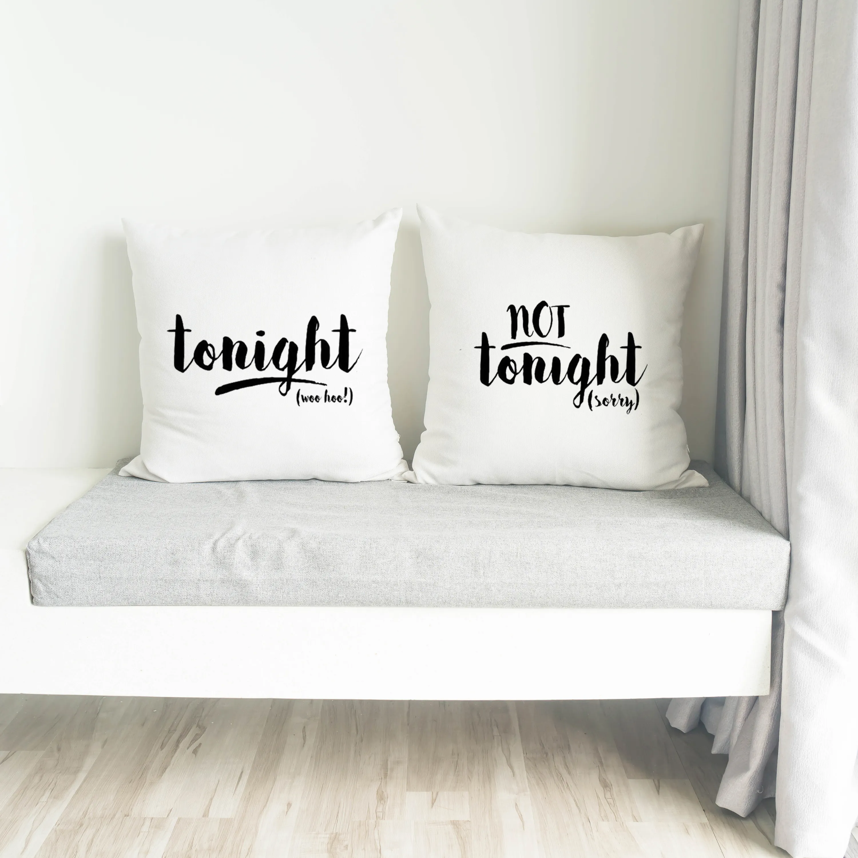 Tonight, Not Tonight Throw Couple Pillowcase - Perfect Bridal Shower Gift