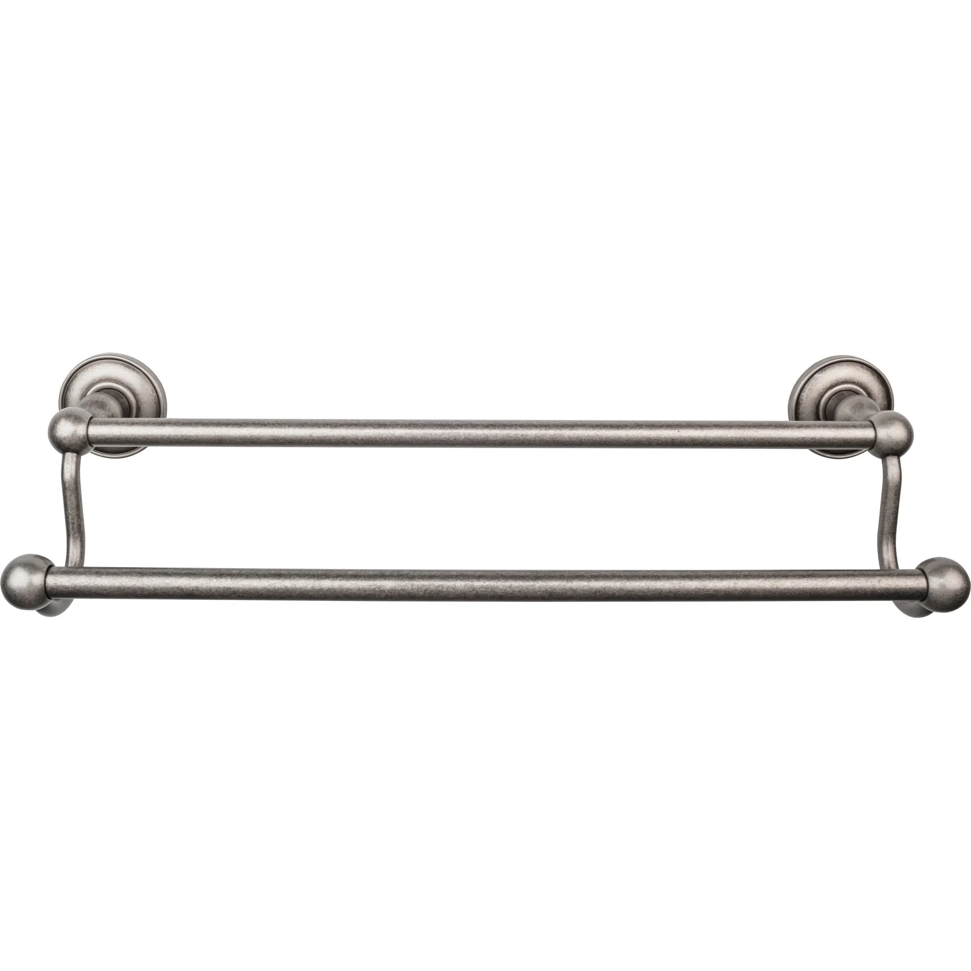 Top Knobs ED7APD Edwardian Bath Towel Bar 18 Inch Double - Plain Bplate Antique Pewter