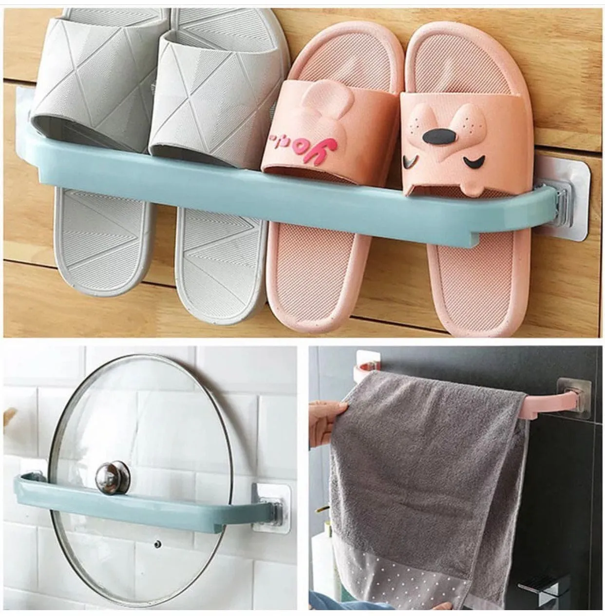 Towel Stand For Bathroom, Self Adhesive Punch-Free Plastic Bathroom Towel Bar, Modern Towel Rail Bathroom for Home Kitchen Bathroom