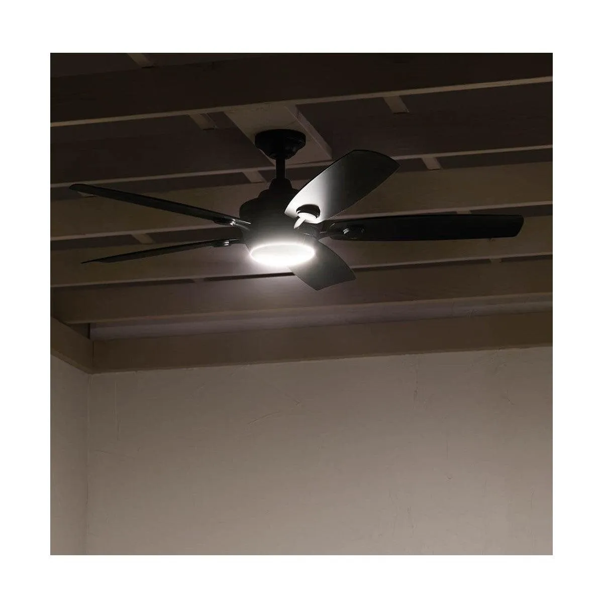 Tranquil Weather  56 Inch Satin Black LED Wet Rated Ceiling Fan with Remote