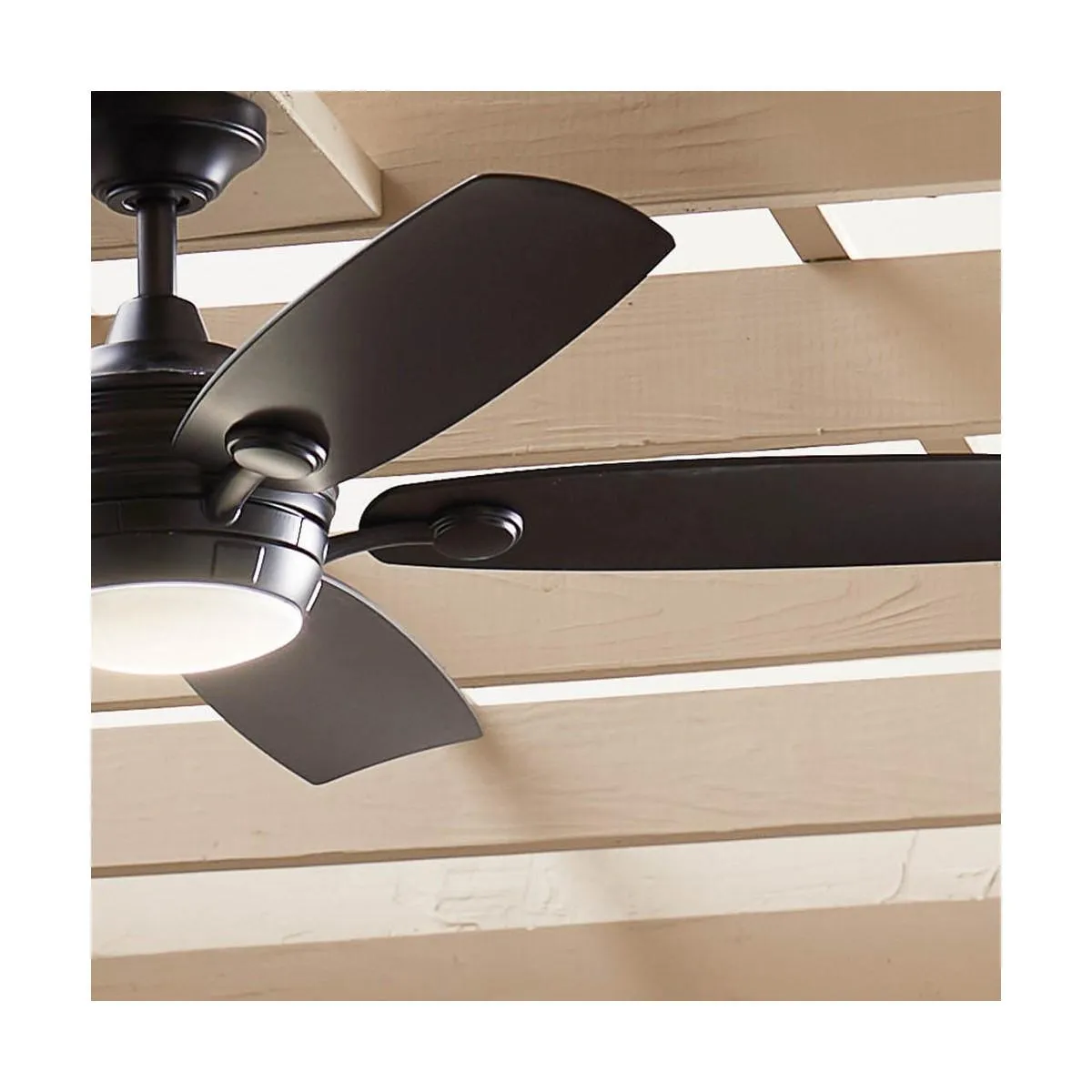 Tranquil Weather  56 Inch Satin Black LED Wet Rated Ceiling Fan with Remote