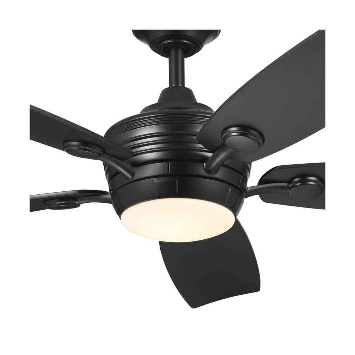 Tranquil Weather  56 Inch Satin Black LED Wet Rated Ceiling Fan with Remote