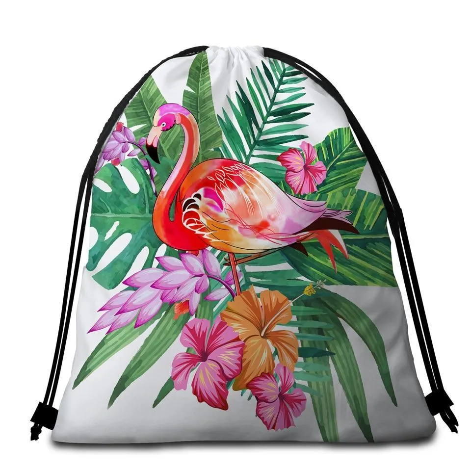 Tropical Flamingo Towel   Backpack