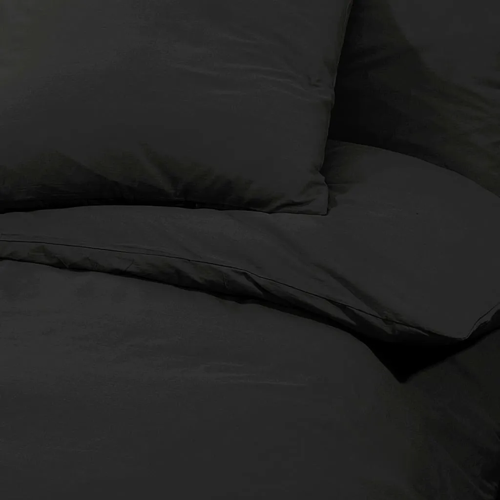 vidaXL Duvet Cover Set Black 200x220 cm Light-weight Microfiber